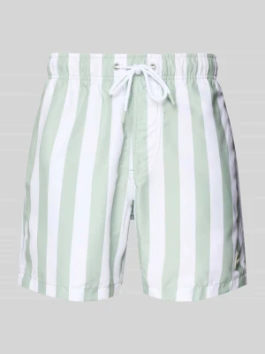 Spodenki kąpielowe o kroju regular fit z naszywką z logo Shiwi