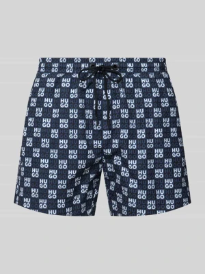 spodenki kąpielowe o kroju regular fit z wytłaczanym logo model 'AARON' HUGO