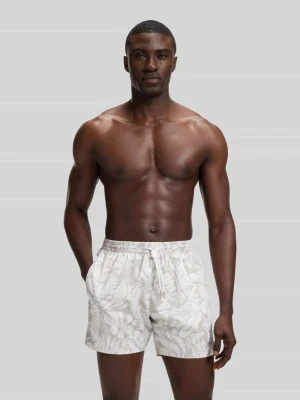 Spodenki kąpielowe o kroju regular fit z wzorem na całej powierzchni model 'PIRANHA' Boss