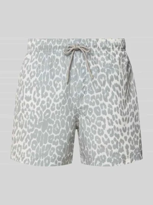 Spodenki kąpielowe o kroju regular fit z zwierzęcym nadrukiem na całej powierzchni model 'Maui' jack & jones