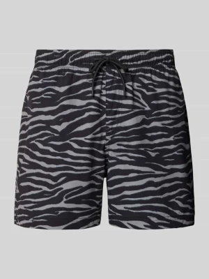 Spodenki kąpielowe o kroju regular fit z zwierzęcym nadrukiem na całej powierzchni model 'Maui' jack & jones