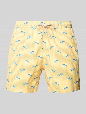 Spodenki kąpielowe o kroju relaxed fit z lamowaną kieszenią model ‘COMFORT LIGHT’ MC2 Saint Barth