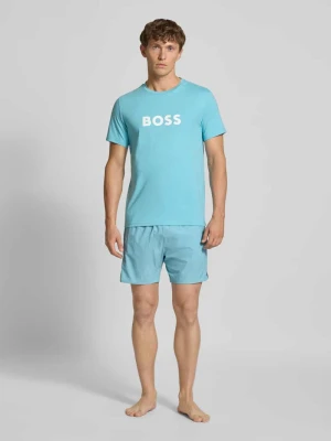 Spodenki kąpielowe o kroju relaxed fit z nadrukiem z logo model ‘Iconic’ Boss