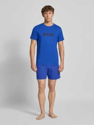 Spodenki kąpielowe o kroju relaxed fit z nadrukiem z logo model ‘Iconic’ Boss
