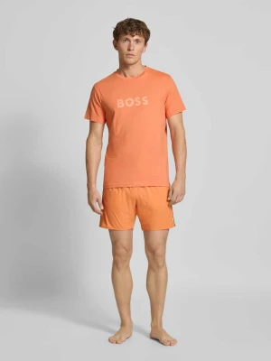 Spodenki kąpielowe o kroju relaxed fit z nadrukiem z logo model ‘Iconic’ Boss