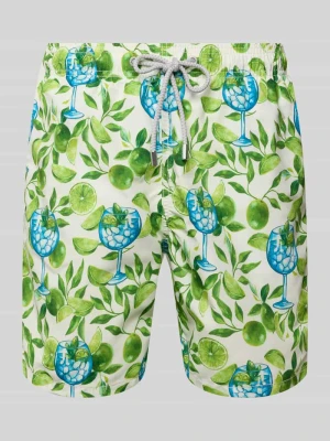 Spodenki kąpielowe o kroju relaxed fit z wpuszczanymi kieszeniami model ‘GUSTAVIA’ MC2 Saint Barth
