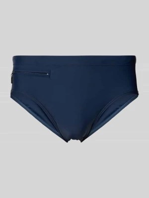 Spodenki kąpielowe o kroju slim fit z kieszenią zapinaną na zamek błyskawiczny Schiesser