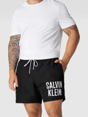 Spodenki kąpielowe PLUS SIZE z nadrukiem z logo Calvin Klein Underwear Plus
