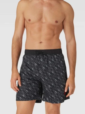 Spodenki kąpielowe z aplikacją z logo model ‘IKONIK’ Karl Lagerfeld Beachwear