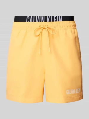 Spodenki kąpielowe z elastycznym pasem z logo Calvin Klein Underwear