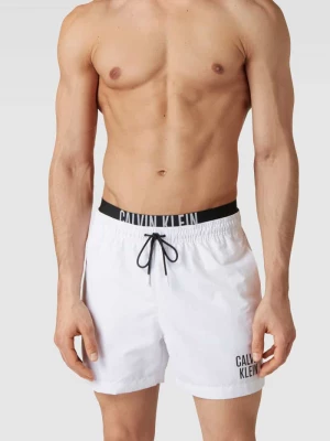 Spodenki kąpielowe z elastycznym paskiem z logo Calvin Klein Underwear