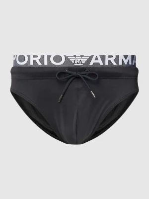 Spodenki kąpielowe z elastycznym paskiem z logo Emporio Armani