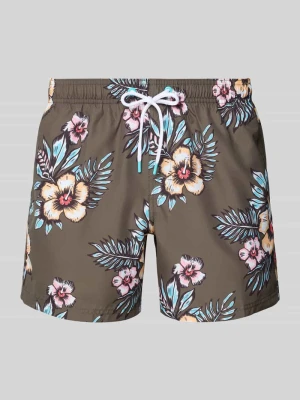 Spodenki kąpielowe z kieszenią z tyłu i naszywką z logo Sundek