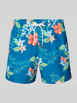 Spodenki kąpielowe z kieszenią z tyłu i naszywką z logo Sundek