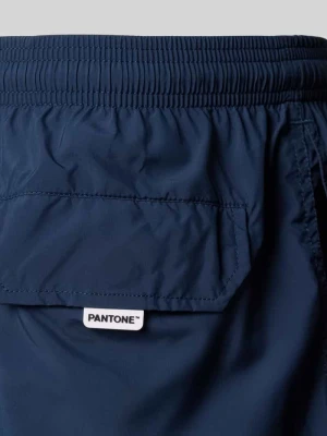 spodenki kąpielowe z nadruk z logo model 'Lighting Pantone' MC2 Saint Barth Granatowy