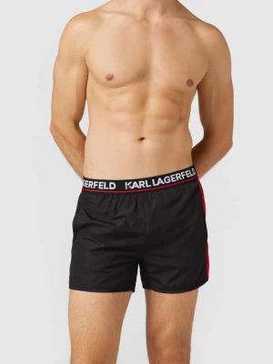 Spodenki kąpielowe z naszywką z logo Karl Lagerfeld Beachwear