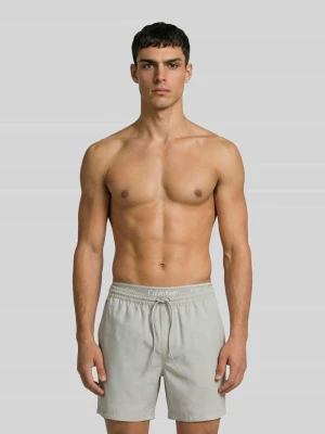 spodenki kąpielowe z pasek z logo Calvin Klein Srebrny