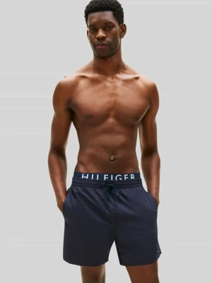 Spodenki kąpielowe z paskiem z logo Tommy Hilfiger
