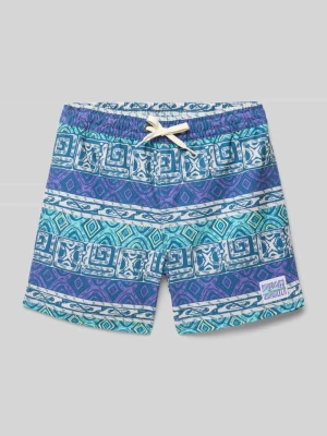 Spodenki kąpielowe z prostą nogawką i naszywką z logo model ‘SURFSILK’ Quiksilver