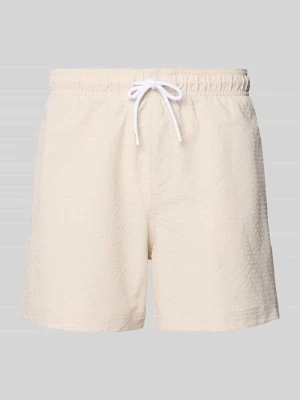 Spodenki kąpielowe z seersucker z elastycznym pasem model 'MAUI OCEAN' jack & jones