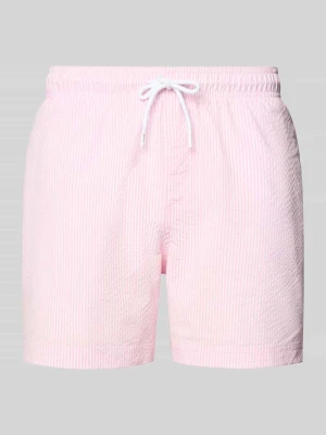 Spodenki kąpielowe z seersucker z elastycznym pasem model 'MAUI OCEAN' jack & jones