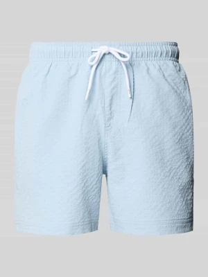 Spodenki kąpielowe z seersucker z elastycznym pasem model 'MAUI OCEAN' jack & jones