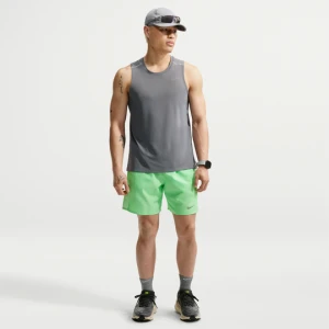 Spodenki męskie do biegania z wszytą bielizną Nike Miler Dri-FIT 18 cm - Zieleń