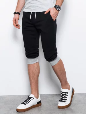 Spodenki męskie dresowe za kolano - czarno-szare V1 P29
 -                                    XL