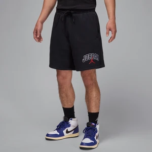 Spodenki męskie z nadrukiem Jordan Brooklyn Fleece - Czerń