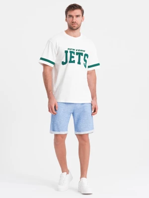 Spodenki męskie z tkaniny melanżowej LOOSE FIT - jasnoniebieskie V1 OM-SRSK-0116
 -                                    XL Ombre