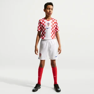 Spodenki piłkarskie dla dużych dzieci Nike Dri-FIT Chorwacja Stadium 2026 (wersja wyjazdowa) – replika - Biel