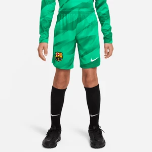 Spodenki piłkarskie dla dużych dzieci Nike Dri-FIT FC Barcelona Stadium Goalkeeper 2023/24 - Zieleń