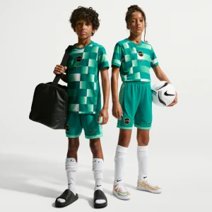 Spodenki piłkarskie dla dużych dzieci Nike Dri-FIT Kylian Mbappé Academy - Zieleń