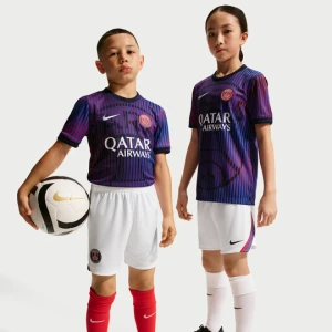 Spodenki piłkarskie dla dużych dzieci Nike Dri-FIT Paris Saint-Germain Stadium 2026/27 (wersja wyjazdowa) – replika - Biel