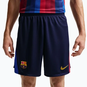 Spodenki piłkarskie męskie Nike FC Barcelona Dri-Fit Stadium Home blackened blue / mineral yellow Granatowy