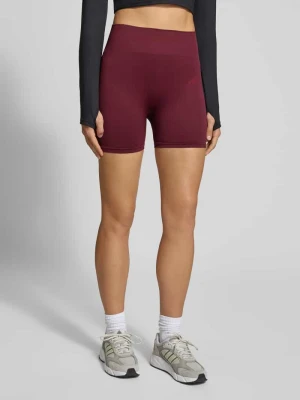 spodenki sportowe o kroju skinny fit z nadrukiem z logo Adidas Bordowy
