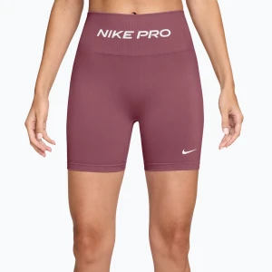Spodenki treningowe damskie Nike Pro Seamless pink smoke / white