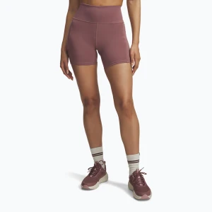 Spodenki treningowe damskie Under Armour Project Rock Middie maroon mist/black Brązowy