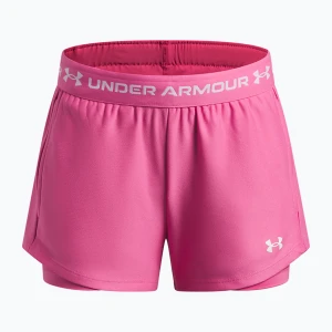 Spodenki treningowe dla dzieci Under Armour UA Tech Play Up 2IN1 Shorts pink frenzy / white