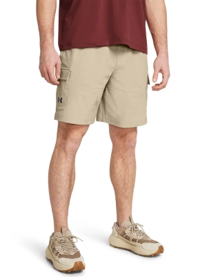 Spodenki treningowe szybkoschnące męskie Under Armour Stretch Woven Cargo Short - beżowe