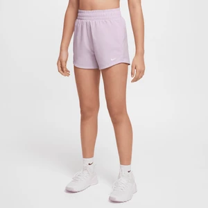 Spodenki treningowe z tkaniny z wysokim stanem dla dużych dzieci (dziewcząt) Nike Dri-FIT One - Fiolet