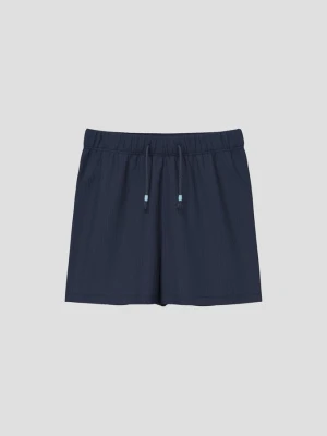 Spodenki unisex wykonane z bawełnianego ściągacza s.Oliver niebieski