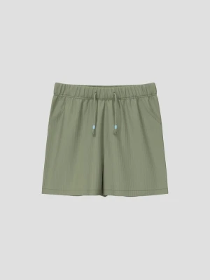 Spodenki unisex wykonane z bawełnianego ściągacza s.Oliver oliwkowy