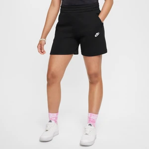 Spodenki z dzianiny dresowej dla dużych dzieci (dziewcząt) Nike Club Fleece 12,5 cm - Czerń