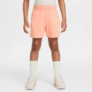 Spodenki z dzianiny dresowej dla dużych dzieci (dziewcząt) Nike Club Fleece 12,5 cm - Pomarańczowy