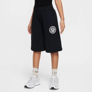 Spodenki z dzianiny dresowej dla dziewcząt Nike Sportswear - Czerń