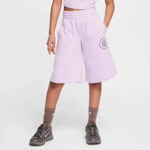 Spodenki z dzianiny dresowej dla dziewcząt Nike Sportswear - Fiolet