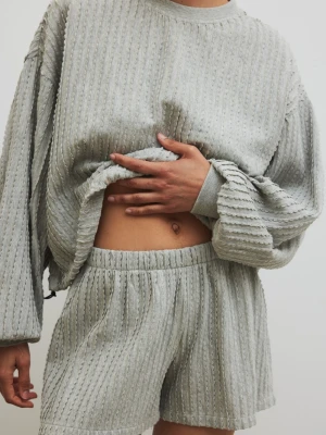 Spodenki z dzianiny strukturalnej w kolorze COOL GREY- SANDE-S/M Marsala