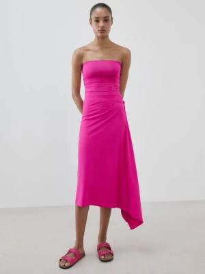 Spódnica asymetryczna midi fuksja - Kobieta - - MANGO