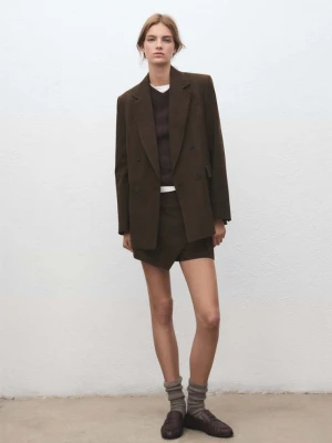 Spódnica asymetryczna w kratę brązowy - Kobieta - - MANGO